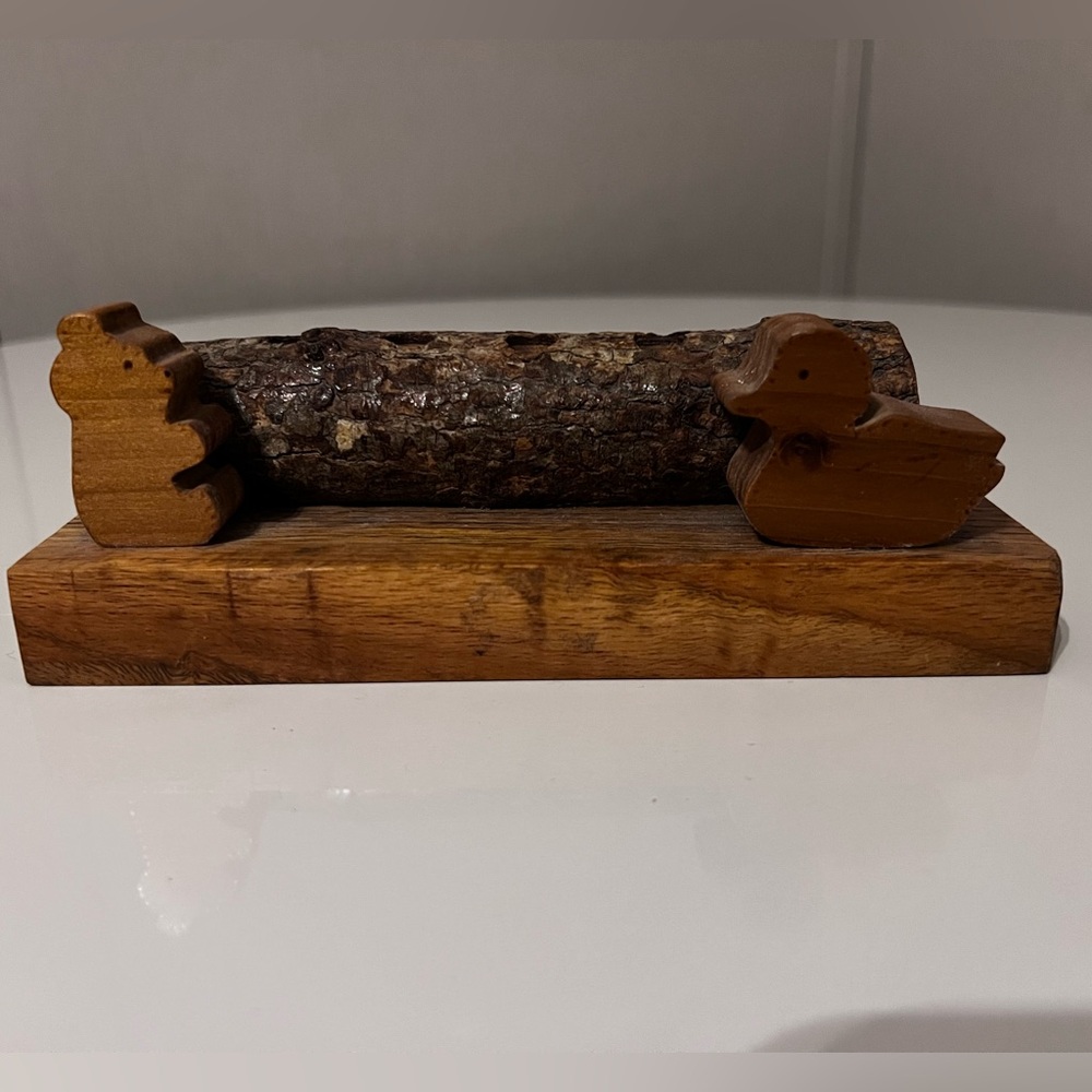 Handmade Wooden Office Utensil Holder